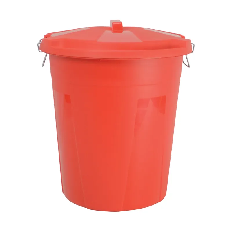 Lincoln 50lt Plastic Dustbin with Lid - Red